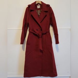 Soia & Kyo Long Wool Coat - Dewberry (Burgundy) - Size Small